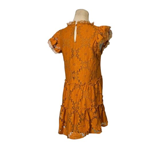 Blue Tassel gold floral lace tiered tunic mini dress size XS - Picture 13 of 15